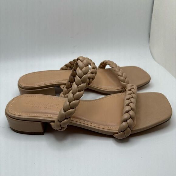 CUSHIONAIRE Women's braided low block heel sandal +Memory Foam 7.5 NUDE - Picture 1 of 7